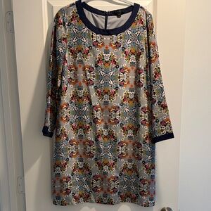 J. Crew Multicolor Long Silk Sleeve Dress